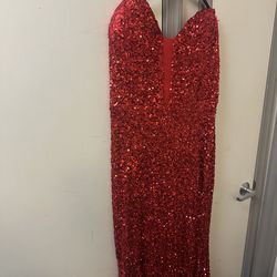 Red Sequins Gown