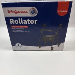 Walker With Seat Rollator – NEW In Box – Adjustable Height – 350 lb Capacity
