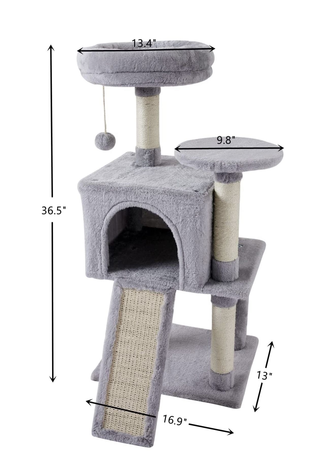 MIAO PAW 13Cat Tree Tower for Indoor Cats Condo with Sisal Scratching