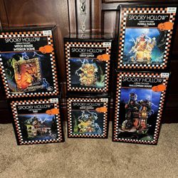 (6) 1998 Vintage Spooky Hollow Lighted Porcelain (Selling All Together)