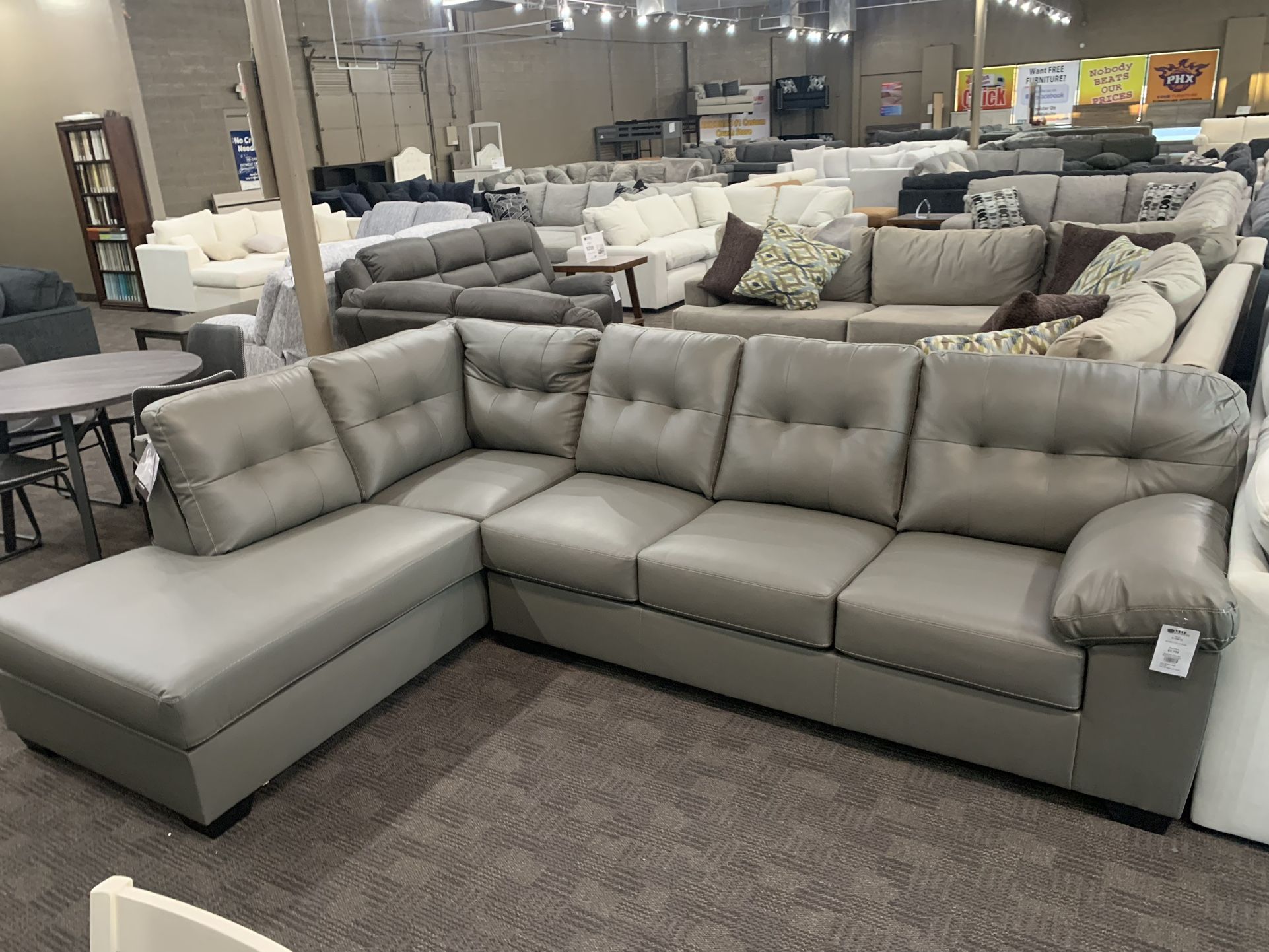 Grey Leather Sofa Sectional