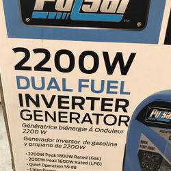 Generator  2200  New In The Box Dual Fuel  Gas Or Propane  Very Quite $450  We Are In Van Nuys 