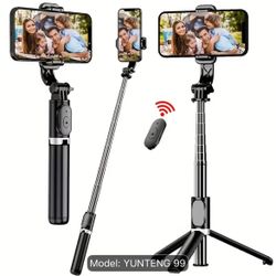 Brand New 40" Extendable Phone Tripod & Selfie Stick with Bluetooth Wireless Remote