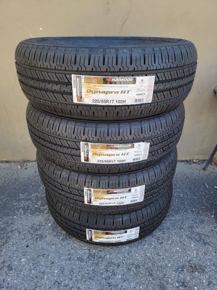 225 65 17 NEW TIRES RAV4 ROUGE HIGHLANDER CRV EQUINOX CARAVAN JOURNEY KIA