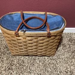 Longaberger Handwoven Picnic Basket 
