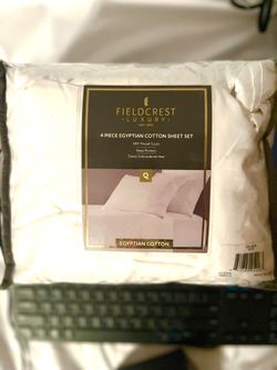 Fieldcrest Luxury Egyptian Cotton Sheet Set – 4 Piece (Brand New)