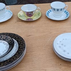 Collection Of Beautiful China/Porcelain Plates, Saucers & Tea Cups