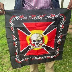 Gothic Skull Scarf - Large Vintage-Inspired Halloween Skull & Ghost Boho Grunge emo Print Punk Emo neckerchiefs Scarves  for winter