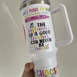 40oz Tumbler with straw Teacher Gift