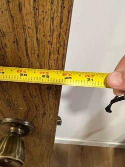 Interior door  with hardware and hinges