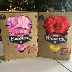 ZURU Valentines Fuggler Love Fugg Series 2 Plush Pink & Red Funny Ugly Monsters