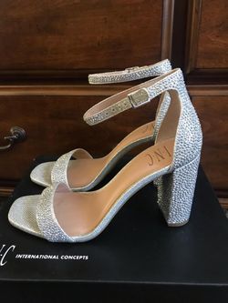 Girls Heels Silver Bling Size 7