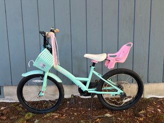 Girl bike with doll holder on back