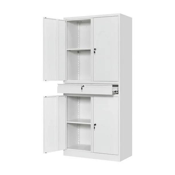 Metal Garage Storage Cabinet with Locking Doors and Adjustable Shelves, Tool Storage Cabinet