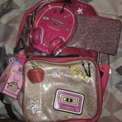 New Girl Backpack W/lunchbag And Headphones