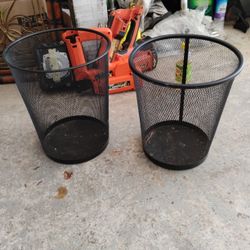 2 Trash Containers Metal