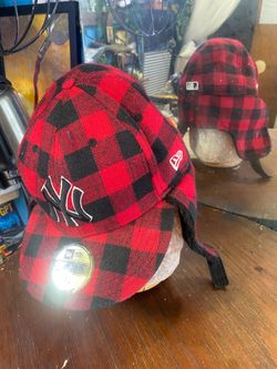 New York yankee red plaid lumberjack with ears flap