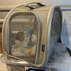 Grey Transparent Small Pet Carrier 