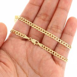 10k Gold 4mm Flat Curb Bracelet