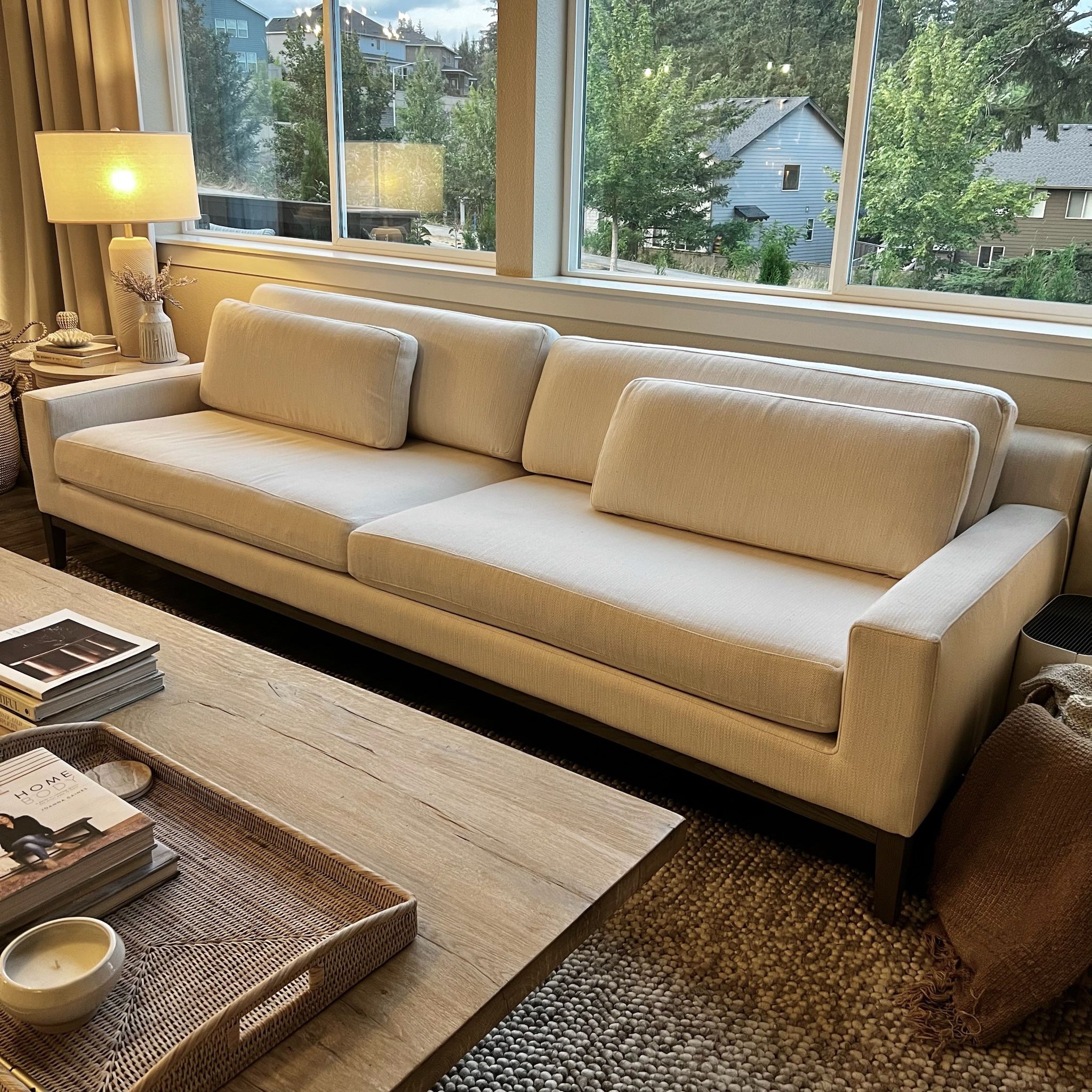 RH Italia Track Arm Sofa - Oak Base