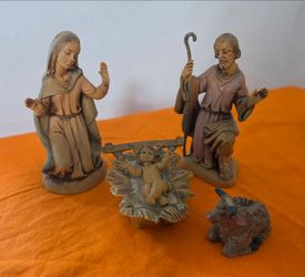 Vintage Italian Fontanini Nativity Set | Depose Italy 5 Piece Christmas Creche.