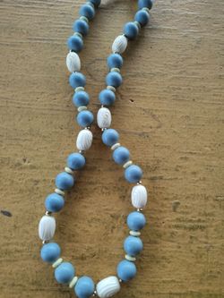 Monet Blue and White Beaded Necklace