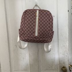 Pink And White Plaid Bag 