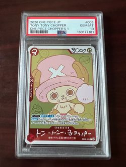 PSA 10 Tony Tony Chopper One Piece Card EB02-003 Pokemon card tcg slab