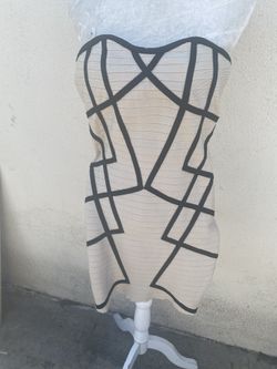 Nude And Black Bodycon Dress 