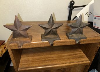 Cast Iron Star Stocking Holders - Set of 3