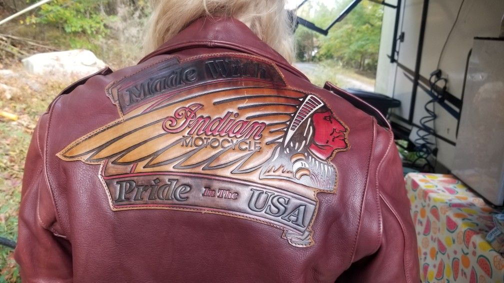 Leather Motorcycle Jacket Indian