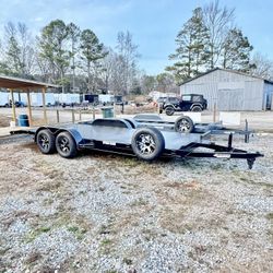 New 7x20 10k Premium Deluxe Car Hauler Trailer  With Aluminum Mag Wheels