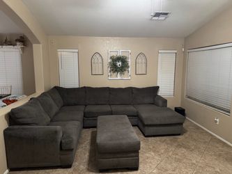 Dark grey sectional sofa