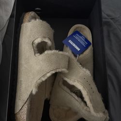 Suede Fur Lined Birkenstock