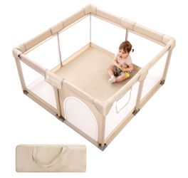 JoyPony Baby Playpen, 50x50 in Small Play Pen for Babies and Toddlers, Playpen for Kids with Gate