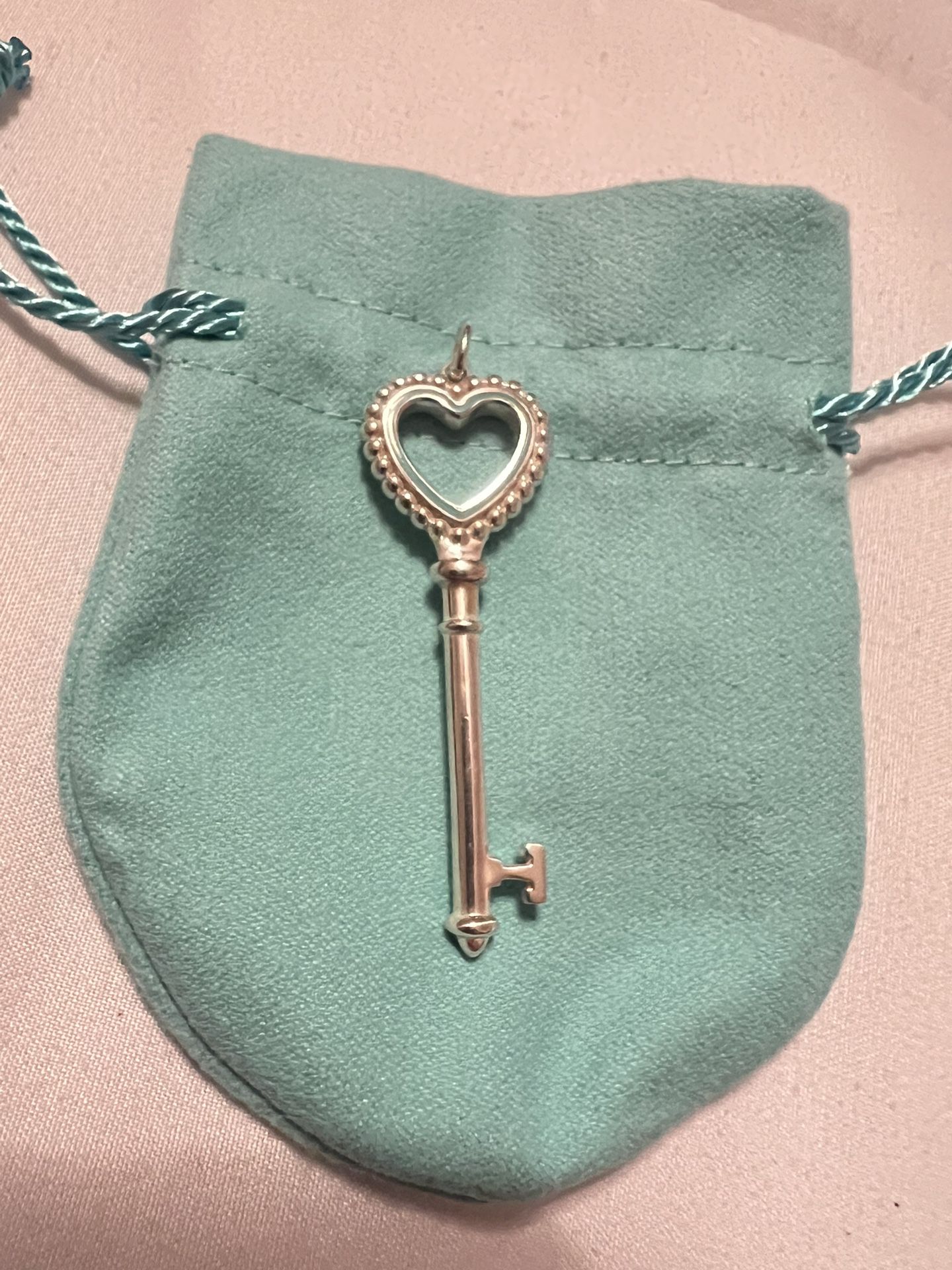 Tiffany And Co Authentic Beaded Heart Key Charm
