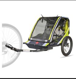 Allen Sports Deluxe Steel 2 Child Bike Trailer, Green