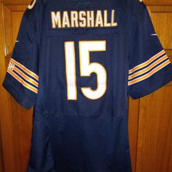 MENS SIZE 52 CHICAGO BEARS MARSHALL #15 NIKE ON FIELD JERSEY 