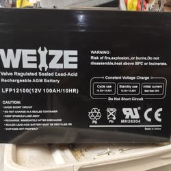 Weize 100 Amp Hour AGM 12v Battery
