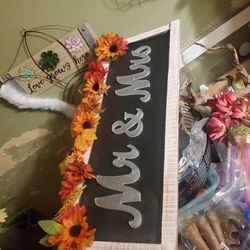 Handmade Wedding Sign Letters Are Made With Resin On A Chalk Board Sign
