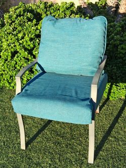 Patio Chair with Teal Cushions