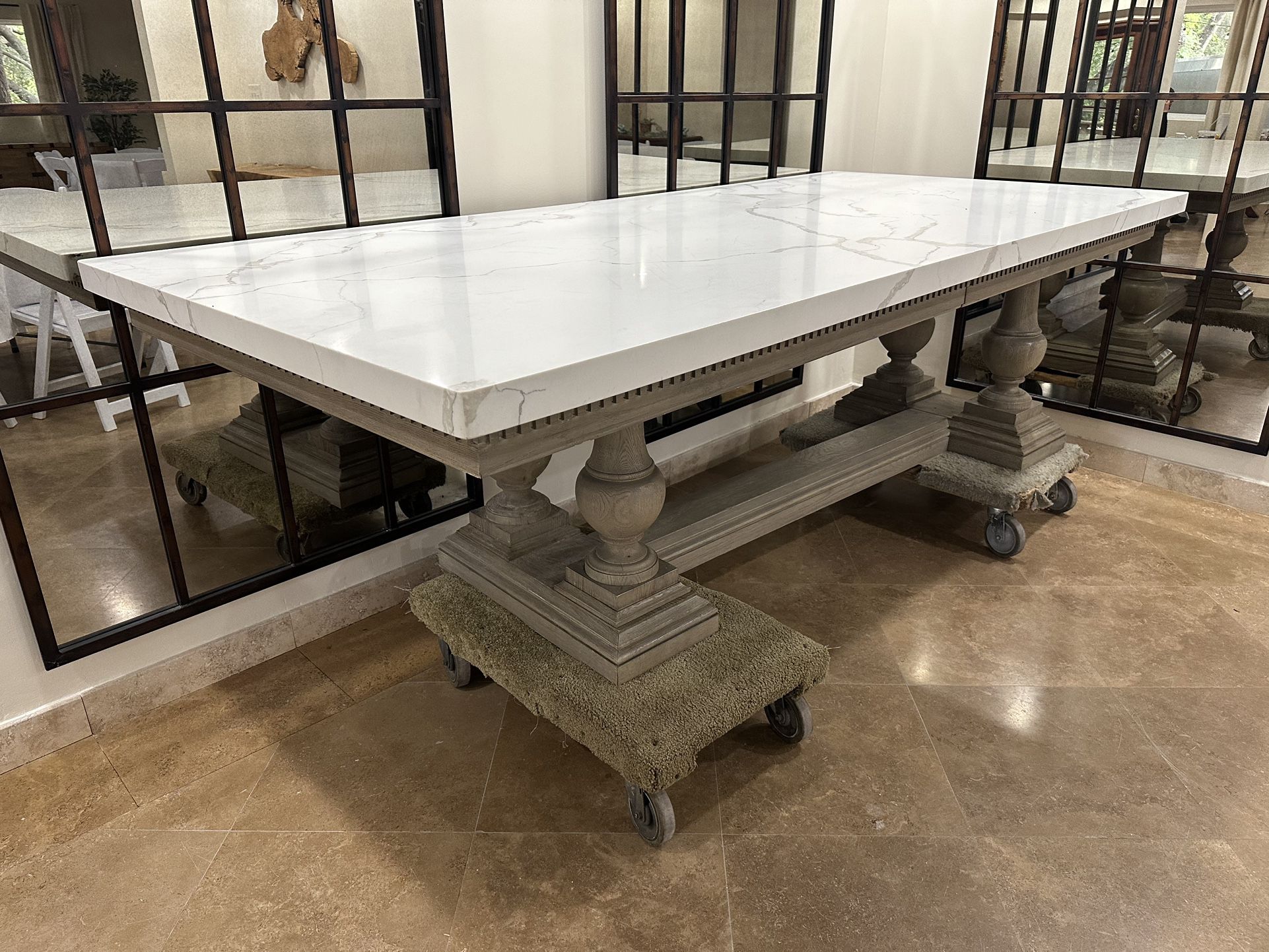 RESTORATION HARDWARE Table w/ Custom Marble Top