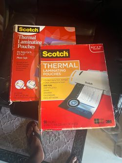 One full and the with some in it laminating pouch