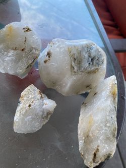 Chunky milky quartz crystals