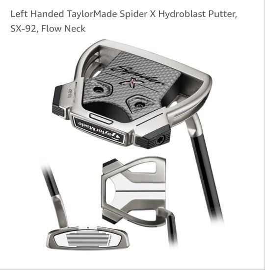 Left Handed TaylorMade Spider X Hydroblast Putter