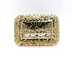 10Kt Yellow Gold Rectangle Nugget Last Supper Ring 4.24g Size 9 215668/3