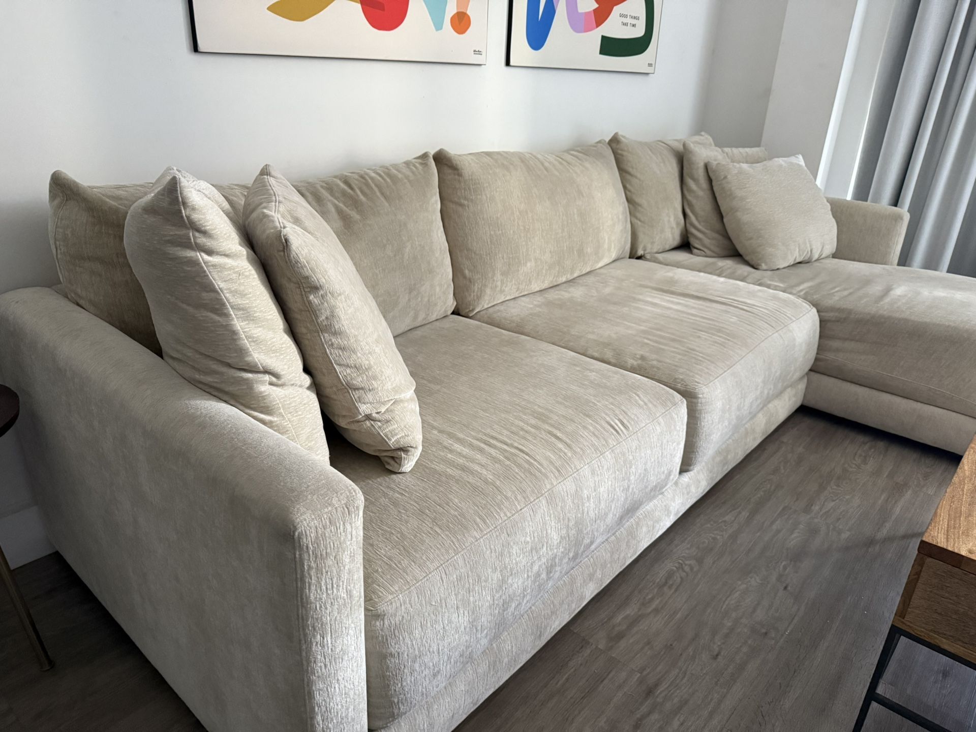 Crate And Barrel Gather Sectional Sofa With Chaise Lounge