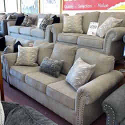 🇺🇸HUGE Ashley Furniture Blowout Sale!🇺🇸 Brand New Sofa Loveseat W/ Accent Pillows Included! $50 Down Takes It Home Today!