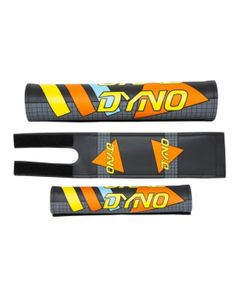 NEW GT DYNO 1987 re-issue 3 Piece Nylon BMX Bicycle Padset - YELLOW ORANGE CYAN
