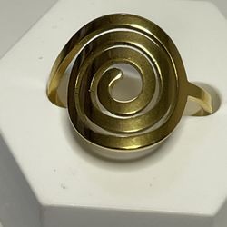 NWT Stainless Steel Gold Plated Ring Laser Cut Pattern Fashion Ring Size 10